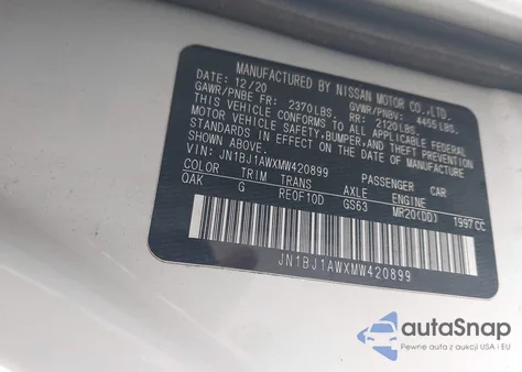 2021 Nissan Rogue Sport S Awd Xtronic Cvt z USA, uszkodzony, nr VIN JN1BJ1AWXMW420899